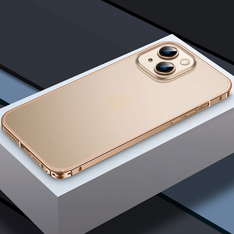 Coque Bumper Luxe Metal et Plastique Etui Housse QC3 pour Apple iPhone 13 Or