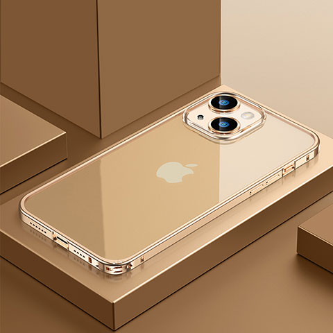 Coque Bumper Luxe Metal et Plastique Etui Housse QC4 pour Apple iPhone 13 Or