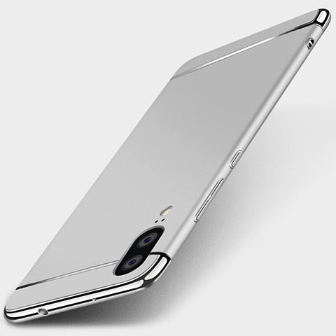 Coque Bumper Luxe Metal et Plastique Etui Housse T01 pour Huawei P20 Argent