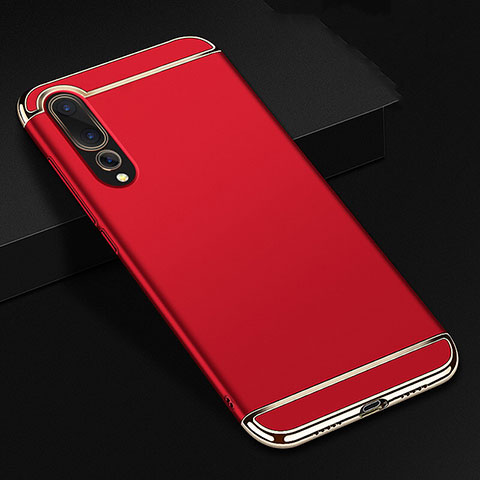 Coque Bumper Luxe Metal et Plastique Etui Housse T01 pour Huawei P20 Pro Rouge