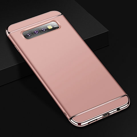 Coque Bumper Luxe Metal et Plastique Etui Housse T01 pour Samsung Galaxy S10 5G Or Rose