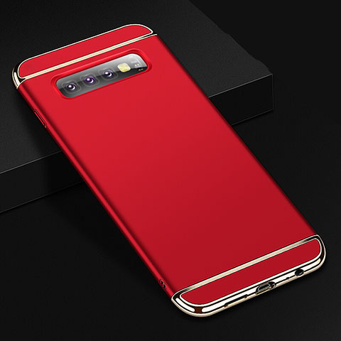 Coque Bumper Luxe Metal et Plastique Etui Housse T01 pour Samsung Galaxy S10 Rouge