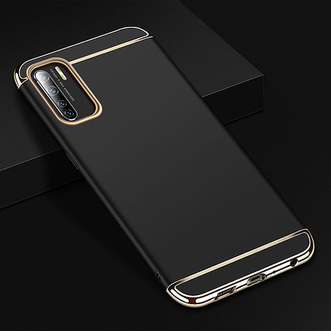 Coque Bumper Luxe Metal et Plastique Etui Housse T02 pour Oppo A91 Noir