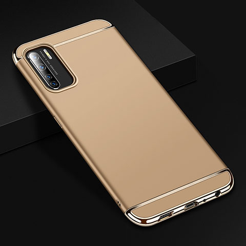 Coque Bumper Luxe Metal et Plastique Etui Housse T02 pour Oppo A91 Or