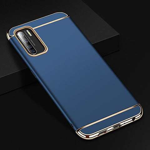 Coque Bumper Luxe Metal et Plastique Etui Housse T02 pour Oppo F15 Bleu