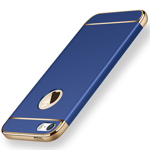 Coque Bumper Luxe Metal et Plastique pour Apple iPhone 5S Bleu