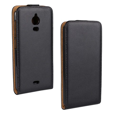 Coque Clapet Portefeuille Cuir pour Wiko Wax Noir