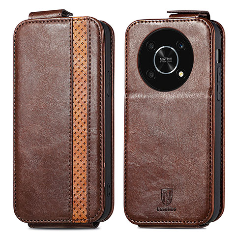 Coque Clapet Portefeuille Cuir S01D pour Huawei Nova Y90 Marron