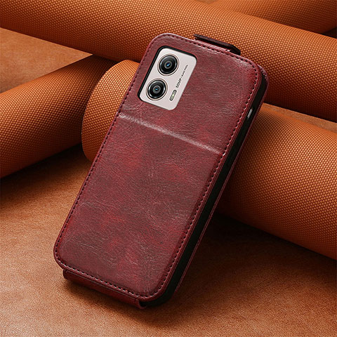 Coque Clapet Portefeuille Cuir S01D pour Motorola Moto G53 5G Rouge