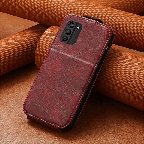 Coque Clapet Portefeuille Cuir S01D pour Nokia G100 Rouge