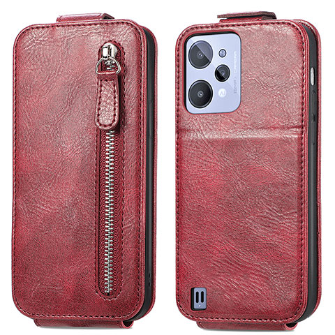 Coque Clapet Portefeuille Cuir S01D pour Realme C31 Rouge