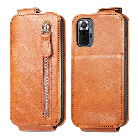 Coque Clapet Portefeuille Cuir S01D pour Xiaomi Redmi Note 10 Pro Max Marron