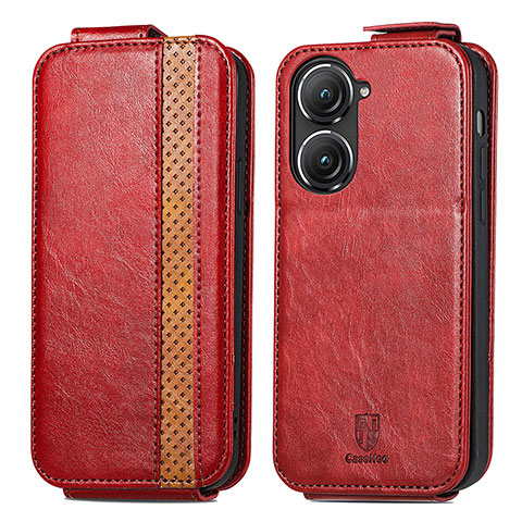 Coque Clapet Portefeuille Cuir S02D pour Asus Zenfone 9 Rouge