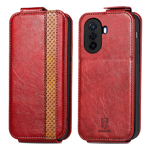 Coque Clapet Portefeuille Cuir S02D pour Huawei Enjoy 50 Rouge