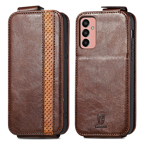 Coque Clapet Portefeuille Cuir S02D pour Samsung Galaxy M13 4G Marron