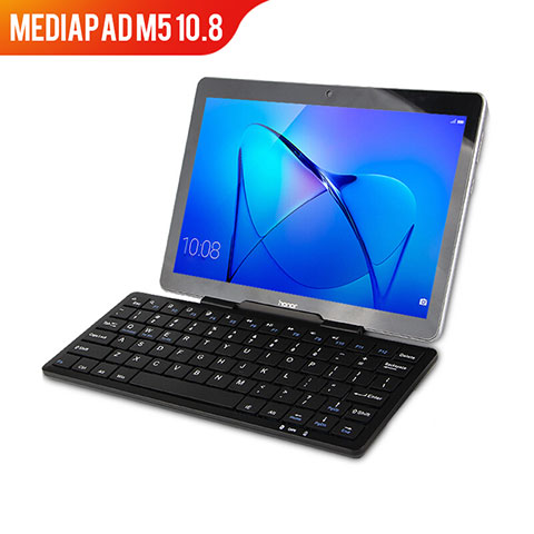 Coque Clapet Portefeuille Livre Cuir avec Clavier L01 pour Huawei MediaPad M5 10.8 Noir