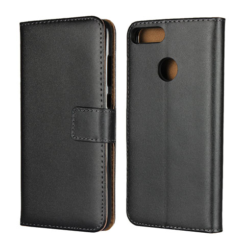 Coque Clapet Portefeuille Livre Cuir L02 pour Huawei Honor 9 Lite Noir