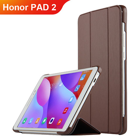 Coque Clapet Portefeuille Livre Cuir L03 pour Huawei Honor Pad 2 Marron