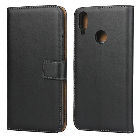 Coque Clapet Portefeuille Livre Cuir L03 pour Huawei Y7 (2019) Noir