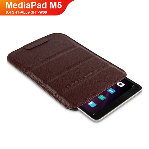 Coque Clapet Portefeuille Livre Cuir L07 pour Huawei MediaPad M5 8.4 SHT-AL09 SHT-W09 Marron