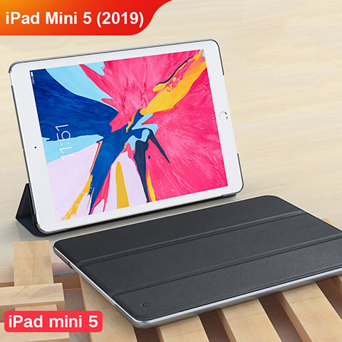 Coque Clapet Portefeuille Livre Cuir pour Apple iPad Mini 5 (2019) Noir