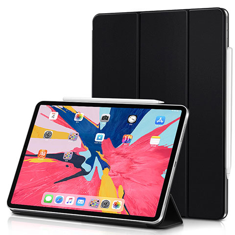 Coque Clapet Portefeuille Livre Cuir pour Apple iPad Pro 11 (2018) Noir