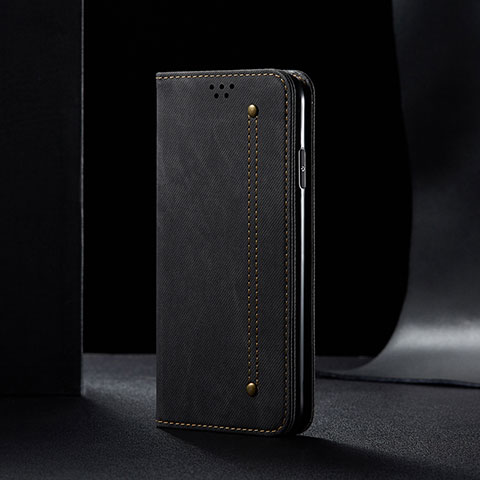 Coque Clapet Portefeuille Livre Tissu B01S pour Xiaomi Mi 11i 5G Noir