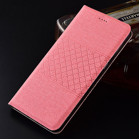 Coque Clapet Portefeuille Livre Tissu H01 pour Oppo R17 Pro Rose