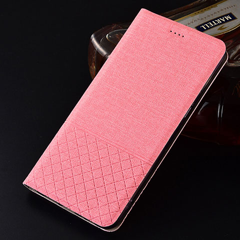 Coque Clapet Portefeuille Livre Tissu H01 pour Oppo RX17 Neo Rose