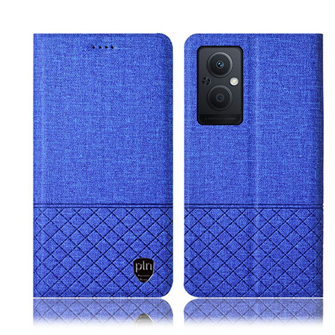 Coque Clapet Portefeuille Livre Tissu H12P pour OnePlus Nord N20 5G Bleu