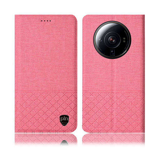 Coque Clapet Portefeuille Livre Tissu H12P pour Xiaomi Mi 12S Ultra 5G Rose