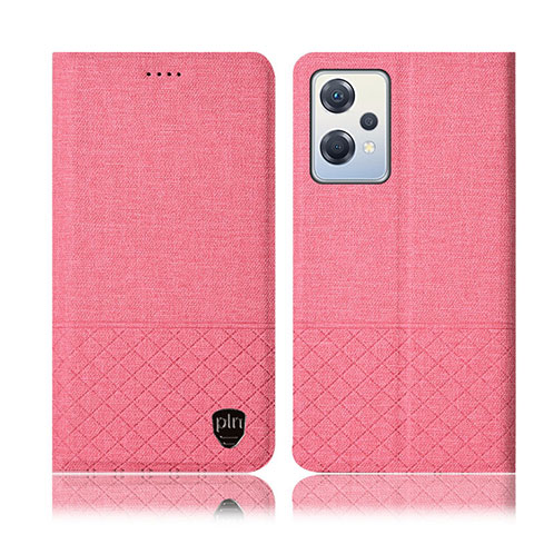 Coque Clapet Portefeuille Livre Tissu H13P pour Oppo K10X 5G Rose