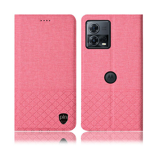 Coque Clapet Portefeuille Livre Tissu H14P pour Motorola Moto Edge S30 Pro 5G Rose