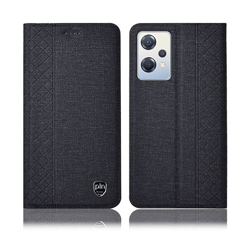 Coque Clapet Portefeuille Livre Tissu H14P pour OnePlus Nord CE 2 Lite 5G Noir