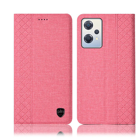 Coque Clapet Portefeuille Livre Tissu H14P pour OnePlus Nord CE 2 Lite 5G Rose