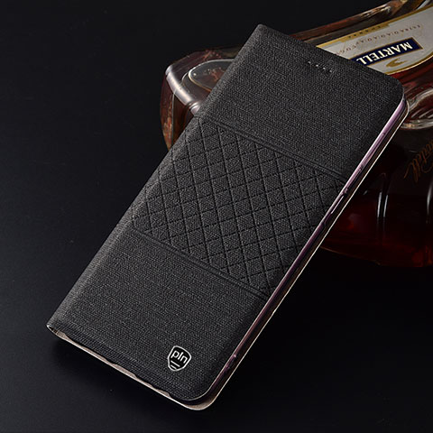 Coque Clapet Portefeuille Livre Tissu H21P pour Xiaomi Redmi K40 5G Noir