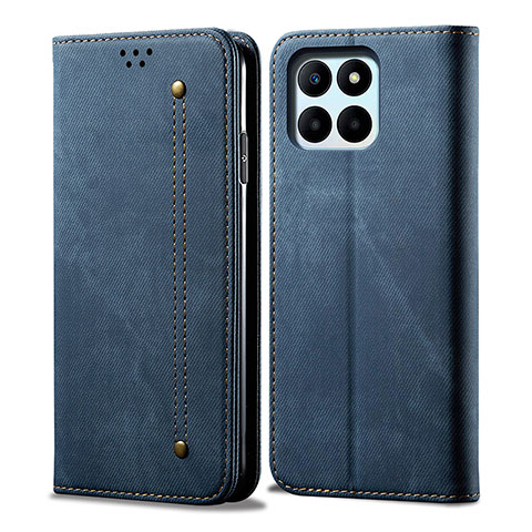 Coque Clapet Portefeuille Livre Tissu pour Huawei Honor 70 Lite 5G Bleu