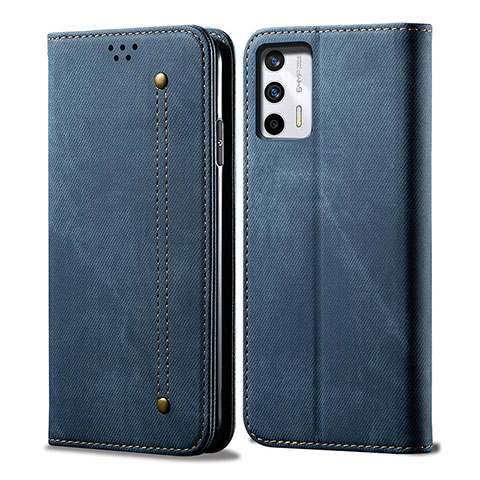 Coque Clapet Portefeuille Livre Tissu pour Realme Q3 Pro 5G Bleu