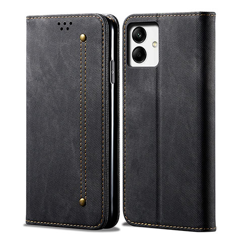 Coque Clapet Portefeuille Livre Tissu pour Samsung Galaxy A04 4G Noir