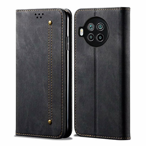 Coque Clapet Portefeuille Livre Tissu pour Xiaomi Mi 10T Lite 5G Noir