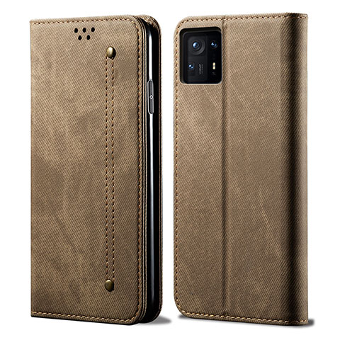 Coque Clapet Portefeuille Livre Tissu pour Xiaomi Mi Mix 4 5G Kaki