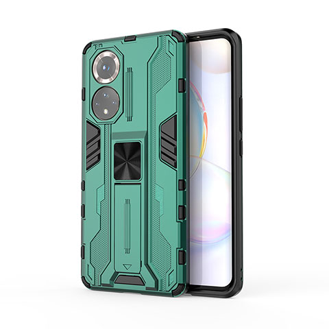 Coque Contour Silicone et Plastique Housse Etui Mat avec Aimant Magnetique Support KC2 pour Huawei Nova 9 Vert