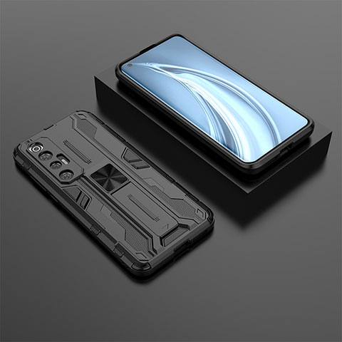 Coque Contour Silicone et Plastique Housse Etui Mat avec Aimant Magnetique Support KC2 pour Xiaomi Mi 10S 5G Noir