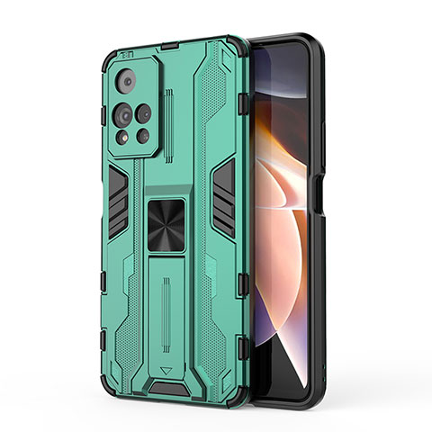 Coque Contour Silicone et Plastique Housse Etui Mat avec Aimant Magnetique Support KC2 pour Xiaomi Mi 11i 5G (2022) Gris