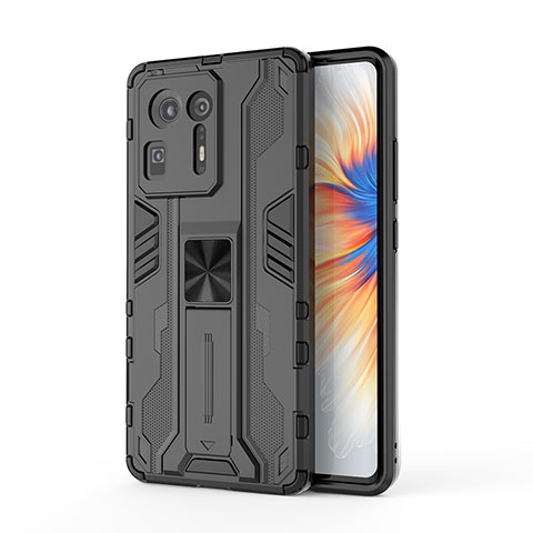 Coque Contour Silicone et Plastique Housse Etui Mat avec Aimant Magnetique Support KC2 pour Xiaomi Mi Mix 4 5G Noir