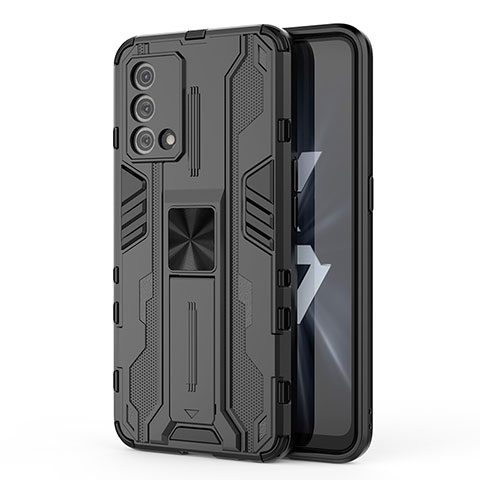 Coque Contour Silicone et Plastique Housse Etui Mat avec Aimant Magnetique Support pour Oppo K9 5G Noir