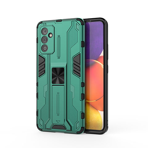 Coque Contour Silicone et Plastique Housse Etui Mat avec Aimant Magnetique Support pour Samsung Galaxy A05s Vert