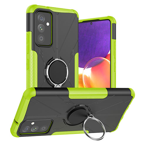 Coque Contour Silicone et Plastique Housse Etui Mat avec Magnetique Support Bague Anneau J01X pour Samsung Galaxy F54 5G Vert