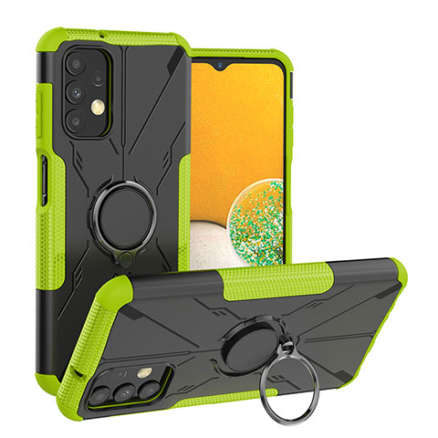 Coque Contour Silicone et Plastique Housse Etui Mat avec Magnetique Support Bague Anneau JX1 pour Samsung Galaxy A13 4G Vert