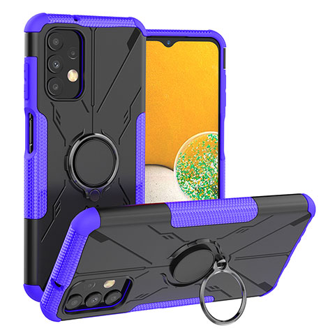 Coque Contour Silicone et Plastique Housse Etui Mat avec Magnetique Support Bague Anneau JX1 pour Samsung Galaxy A13 4G Violet